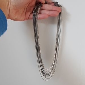 Multi strand metal fine chain necklace